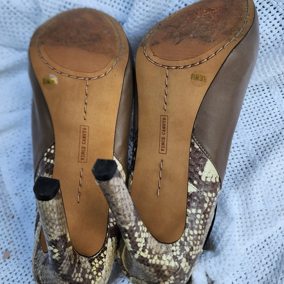 Vince Camuto leather snake stiletto booties 9.5 - Picture 8 of 14